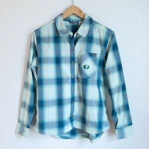 NWT L.L. Bean SunSmart Green Plaid Button Down Shirt